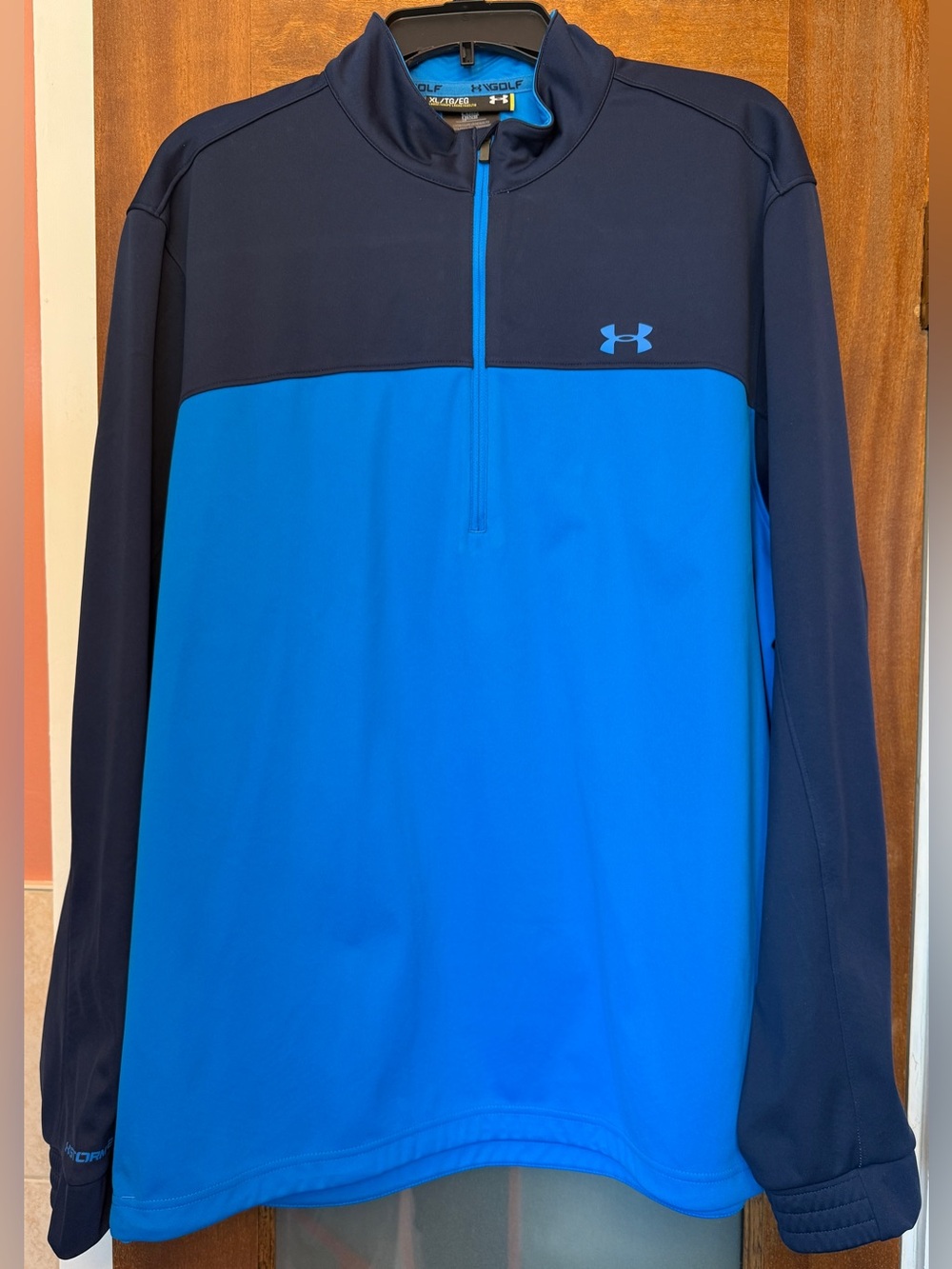 Under Armour Storm 2 Midlayer Blue Navy Golf Half Zip Pullover Jacket Outerwear